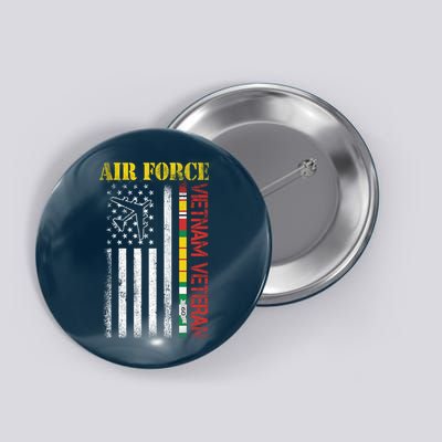 Proud Air Force Vietnam Veteran American Flag Gift Button
