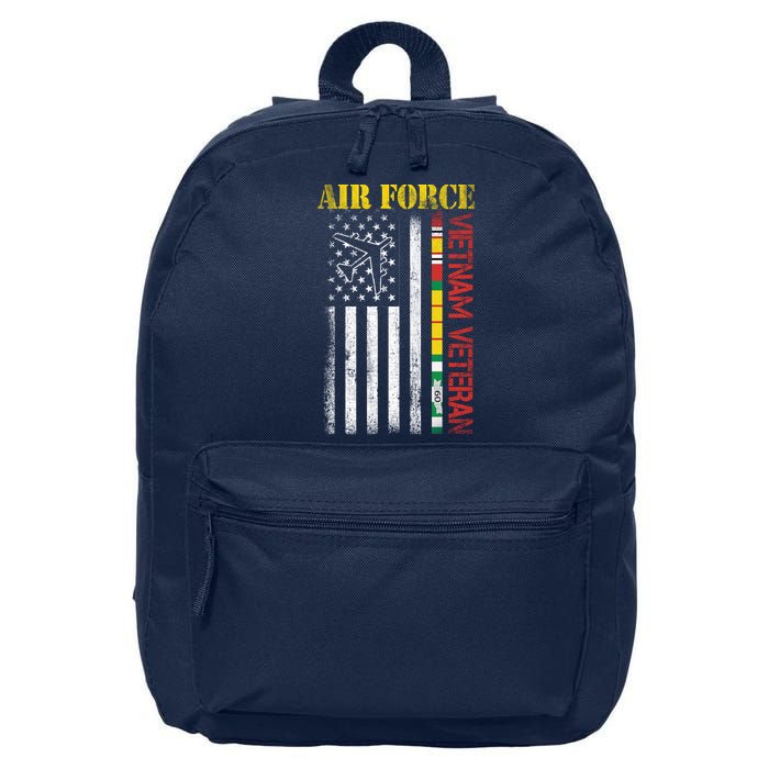 Proud Air Force Vietnam Veteran American Flag Gift 16 in Basic Backpack