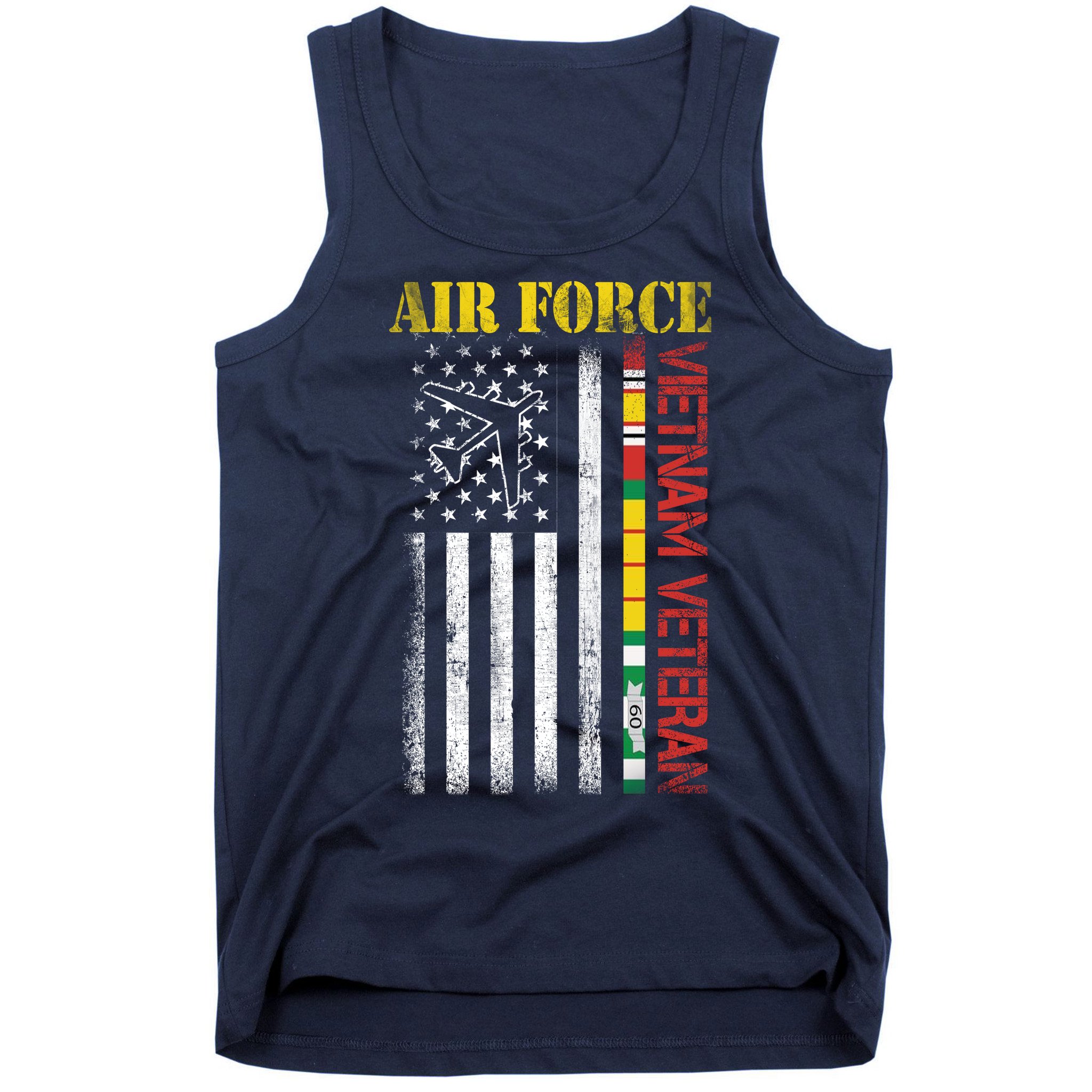 Proud Air Force Vietnam Veteran American Flag Gift Tank Top