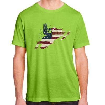 Proud American Flag Snowmobiling Gift Snowmobile Riding Gift Adult ChromaSoft Performance T-Shirt