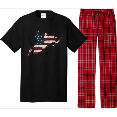 Proud American Flag Snowmobiling Gift Snowmobile Riding Gift Pajama Set