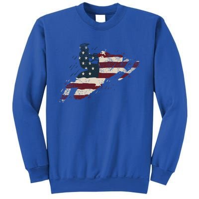 Proud American Flag Snowmobiling Gift Snowmobile Riding Gift Sweatshirt