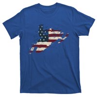 Proud American Flag Snowmobiling Gift Snowmobile Riding Gift T-Shirt