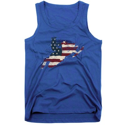 Proud American Flag Snowmobiling Gift Snowmobile Riding Gift Tank Top