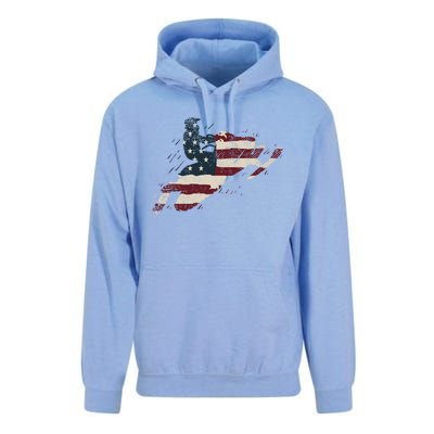 Proud American Flag Snowmobiling Gift Snowmobile Riding Gift Unisex Surf Hoodie