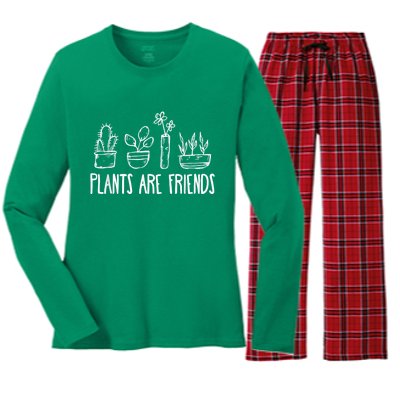 Plants Are Friends Women's Long Sleeve Flannel Pajama Set 