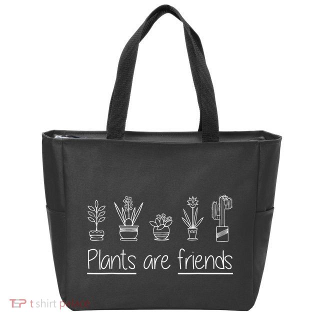 Plants Are Friends Zip Tote Bag