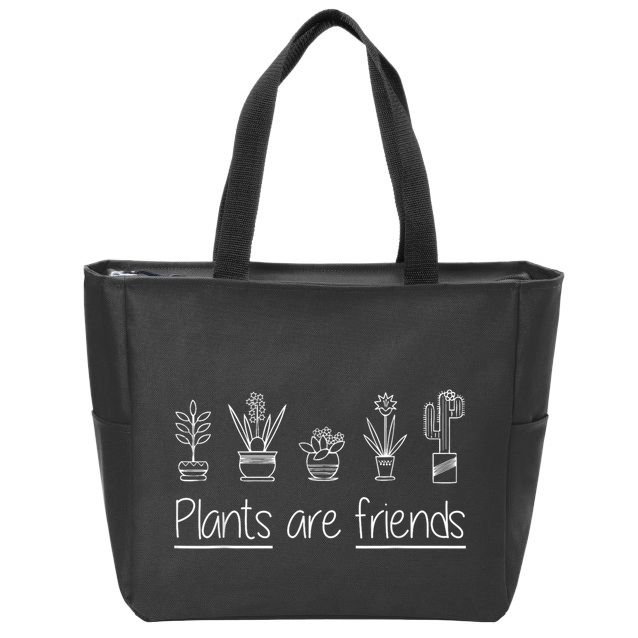 Plants Are Friends Zip Tote Bag