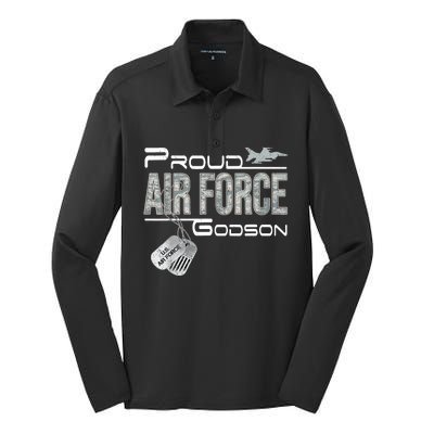 Proud Air Force Godson US Air Force Graduation Godson Silk Touch Performance Long Sleeve Polo