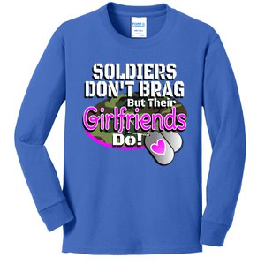 Proud Army Friend Gift Soldiers Don't Brag Military Kids Long Sleeve Shirt