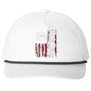 Print American Flag Patriotic 1776 We The People Usa Gift Snapback Five-Panel Rope Hat