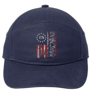 Print American Flag Patriotic 1776 We The People Usa Gift 7-Panel Snapback Hat