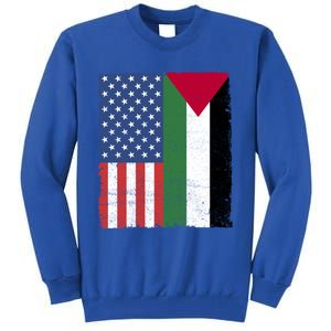 Palestinian American Flag Free Palestine Free Gaza Palestine Gift Tall Sweatshirt