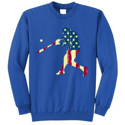 Patriotic American Flag Baseball Funny Gift Baseball Funny Gift Sweatshirt