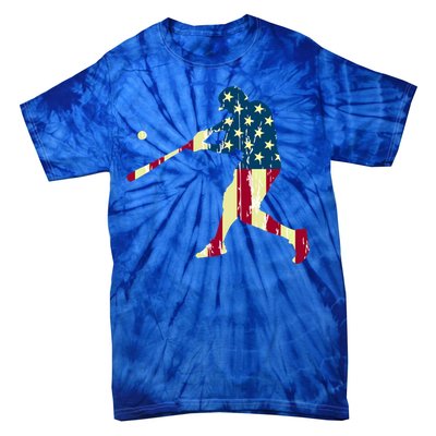 Patriotic American Flag Baseball Funny Gift Baseball Funny Gift Tie-Dye T-Shirt