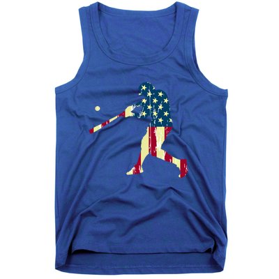 Patriotic American Flag Baseball Funny Gift Baseball Funny Gift Tank Top