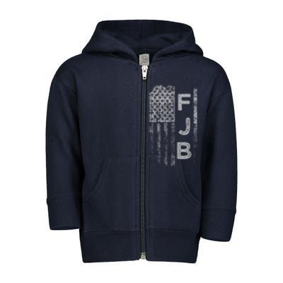 Pro America Flag Fuck Biden FJB Toddler Zip Fleece Hoodie