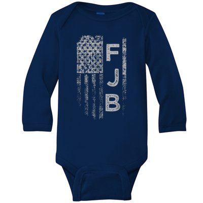 Pro America Flag Fuck Biden FJB Baby Long Sleeve Bodysuit