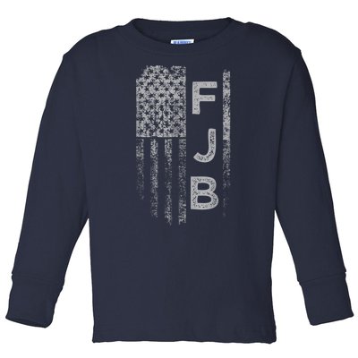 Pro America Flag Fuck Biden FJB Toddler Long Sleeve Shirt