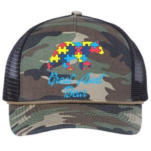 Proud Autism Great Aunt Awareness Support Retro Rope Trucker Hat Cap