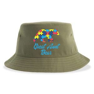 Proud Autism Great Aunt Awareness Support Sustainable Bucket Hat