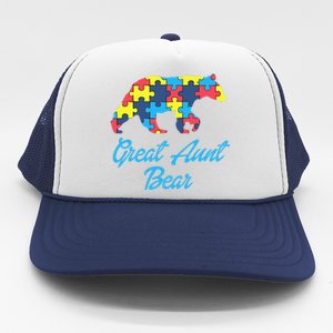 Proud Autism Great Aunt Awareness Support Trucker Hat