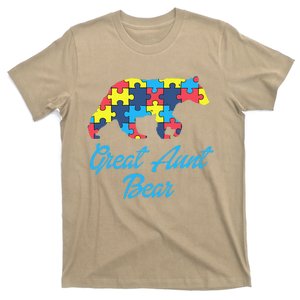 Proud Autism Great Aunt Awareness Support T-Shirt