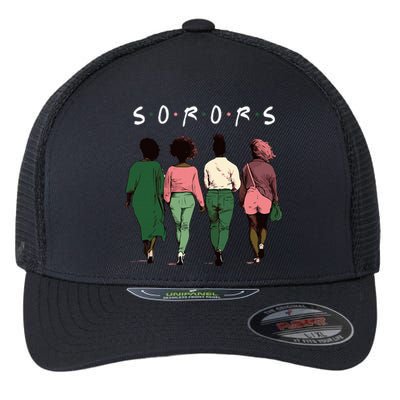 Pink And Green Aka Sorors Flexfit Unipanel Trucker Cap