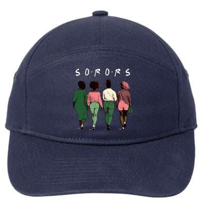 Pink And Green Aka Sorors 7-Panel Snapback Hat