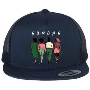 Pink And Green Aka Sorors Flat Bill Trucker Hat