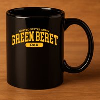 Proud Army Green Beret Dad Meaningful Gift 11oz C Handle Ceramic Mug
