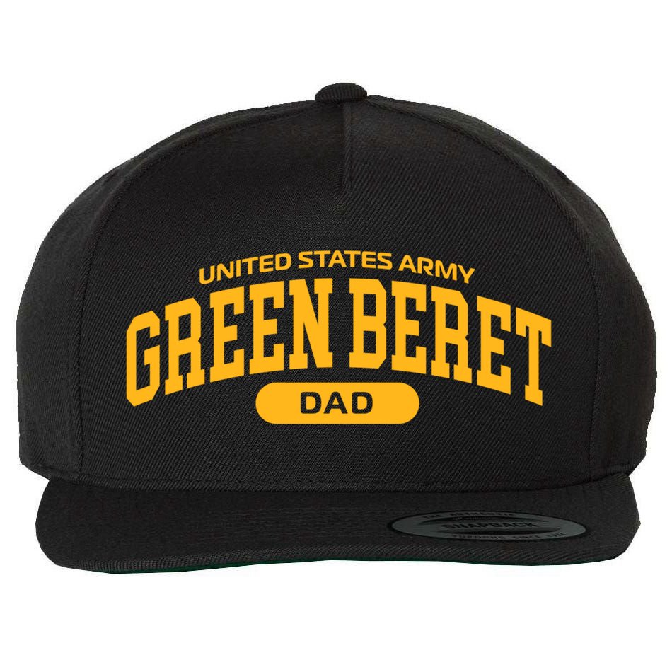Proud Army Green Beret Dad Meaningful Gift Wool Snapback Cap