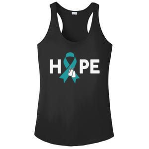 Ptsd Awareness Gift Teal Ribbon Hope Ptsd Awareness Cute Gift Ladies PosiCharge Competitor Racerback Tank