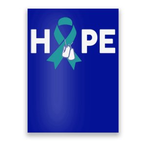 Ptsd Awareness Gift Teal Ribbon Hope Ptsd Awareness Cute Gift Poster