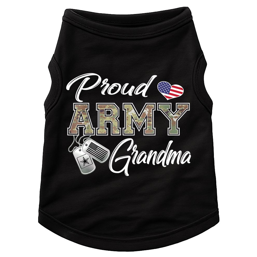 Proud Army Grandma Shirt Military Pride Doggie Tank