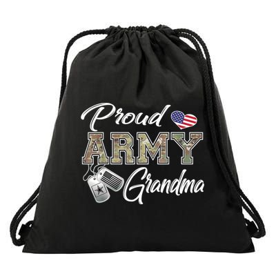 Proud Army Grandma Shirt Military Pride Drawstring Bag