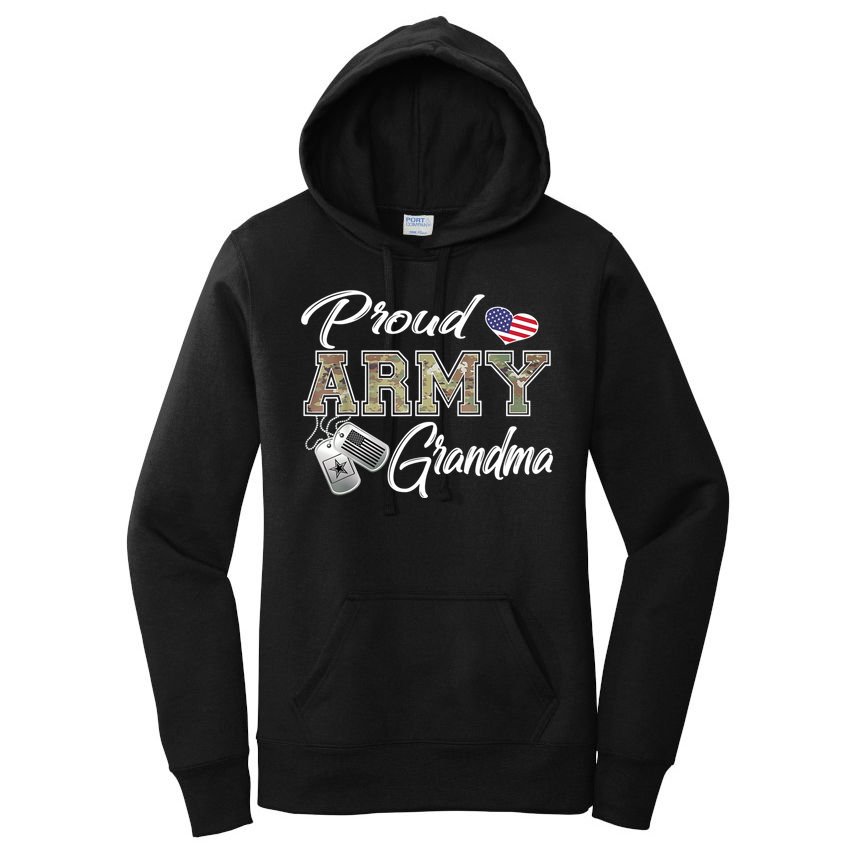 Proud Army Grandma Shirt Military Pride Women's Pullover Hoodie