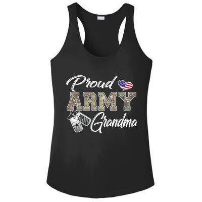 Proud Army Grandma Shirt Military Pride Ladies PosiCharge Competitor Racerback Tank