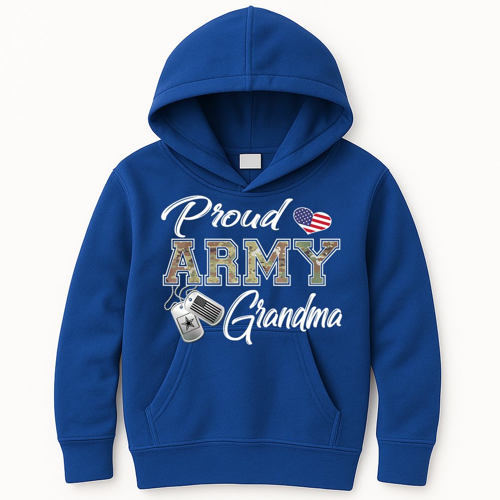 Proud Army Grandma Shirt Military Pride Kids Hoodie