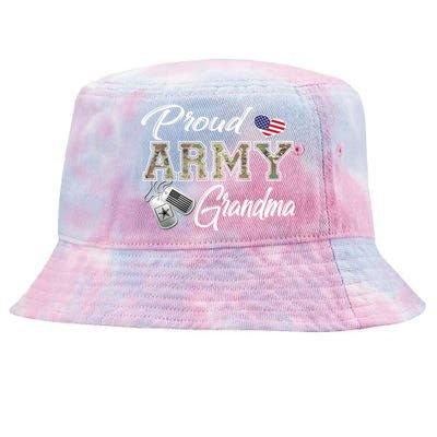 Proud Army Grandma Shirt Military Pride Tie-Dyed Bucket Hat