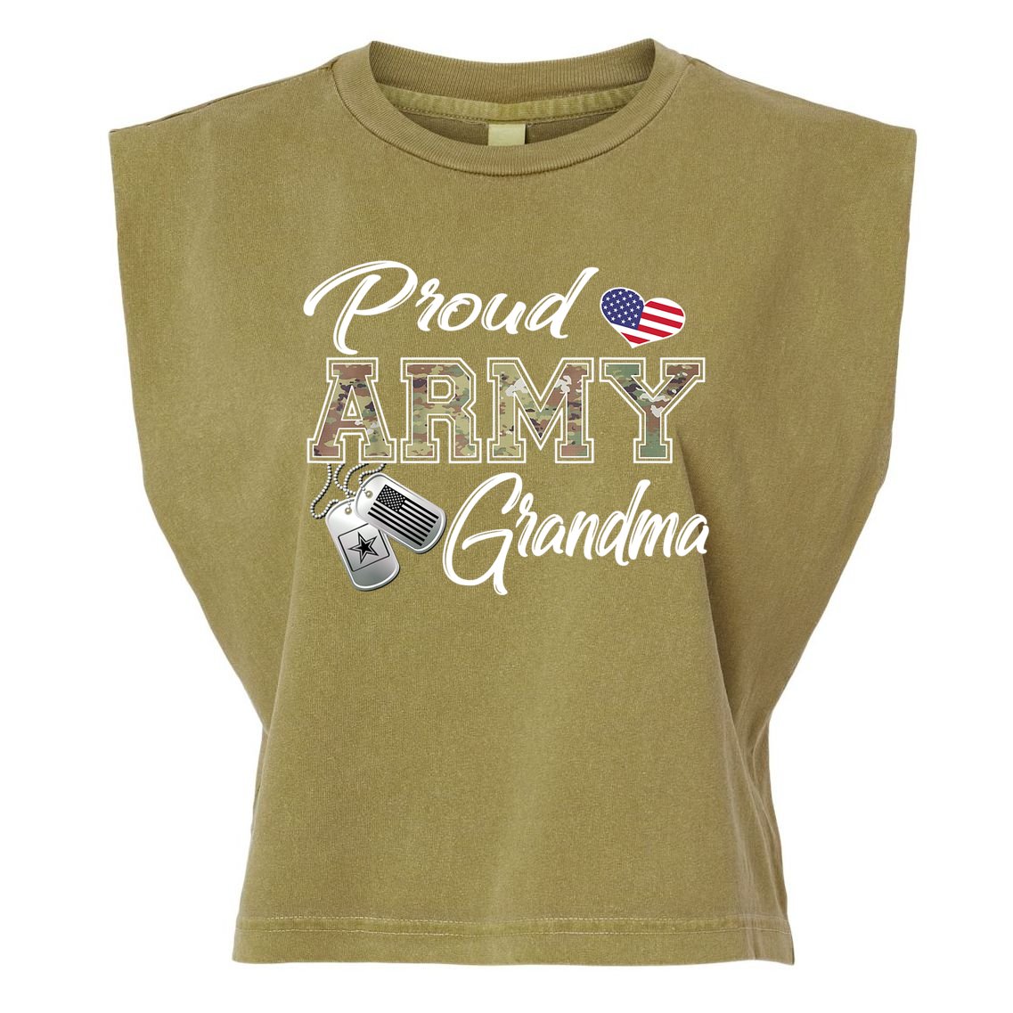 Proud Army Grandma Shirt Military Pride Garment-Dyed Women's Muscle Tee