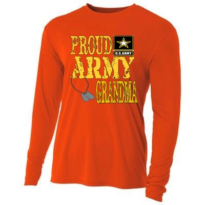 Proud Army Grandma Gift Military Pride Sweater Gift Cooling Performance Long Sleeve Crew