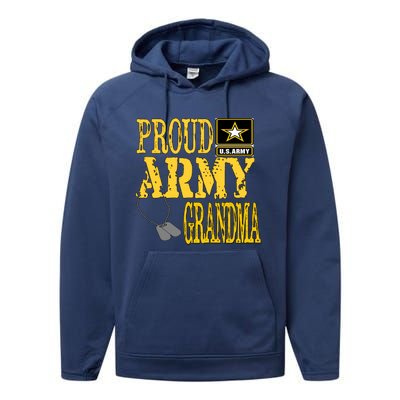 Proud Army Grandma Gift Military Pride Sweater Gift Performance Fleece Hoodie