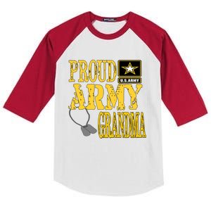 Proud Army Grandma Gift Military Pride Sweater Gift Kids Colorblock Raglan Jersey