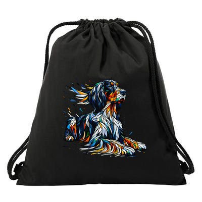 Polygon Art Gordon Setter .Png Drawstring Bag