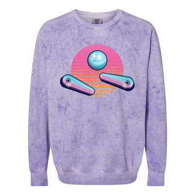 Pinball Arcade Game Machine 80s Retro Gamer Vintage Gaming Colorblast Crewneck Sweatshirt