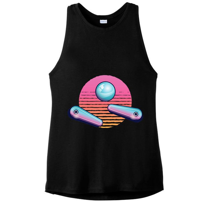 Pinball Arcade Game Machine 80s Retro Gamer Vintage Gaming Ladies PosiCharge Tri-Blend Wicking Tank
