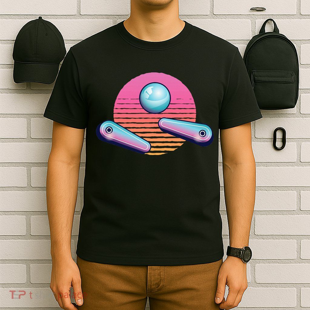 Pinball Arcade Game Machine 80s Retro Gamer Vintage Gaming T-Shirt