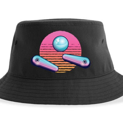 Pinball Arcade Game Machine 80s Retro Gamer Vintage Gaming Sustainable Bucket Hat