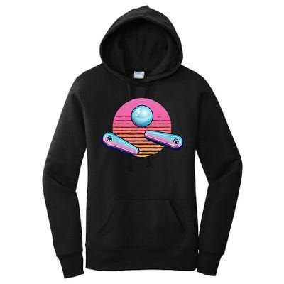 Pinball Arcade Game Machine 80s Retro Gamer Vintage Gaming Women's Pullover Hoodie